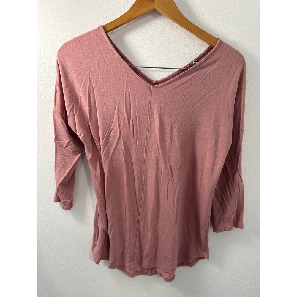 Tahari Modal 3/4 Sleeve Shirt Women's Size Med Pink Balletcore Feminine Casual